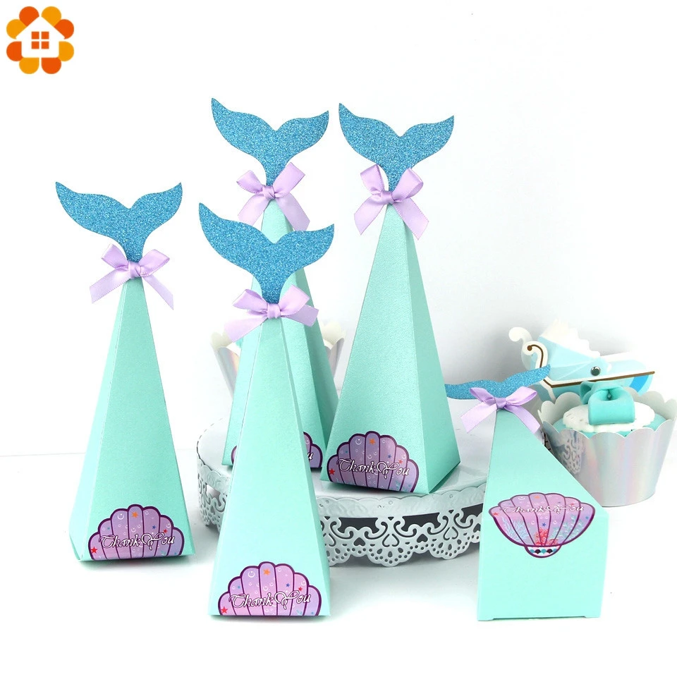 Подарочные коробки с хвостом Русалочки красивая бумага 10 шт. коробка для конфет