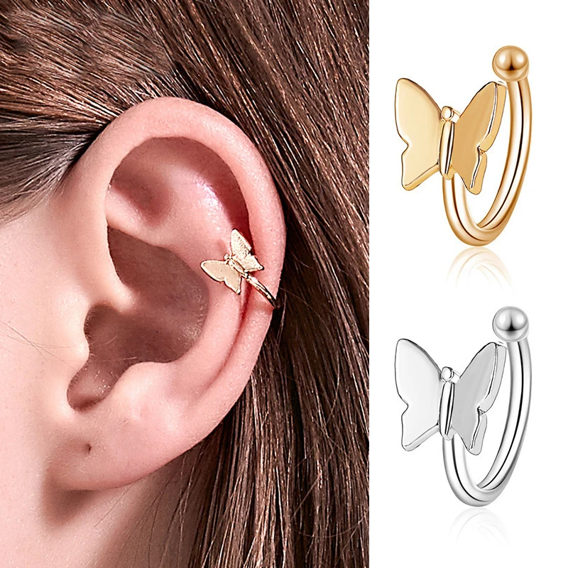 Бабочка клипсы для женщин без каких либо пирсинг 2020 Женская мода ювелирные