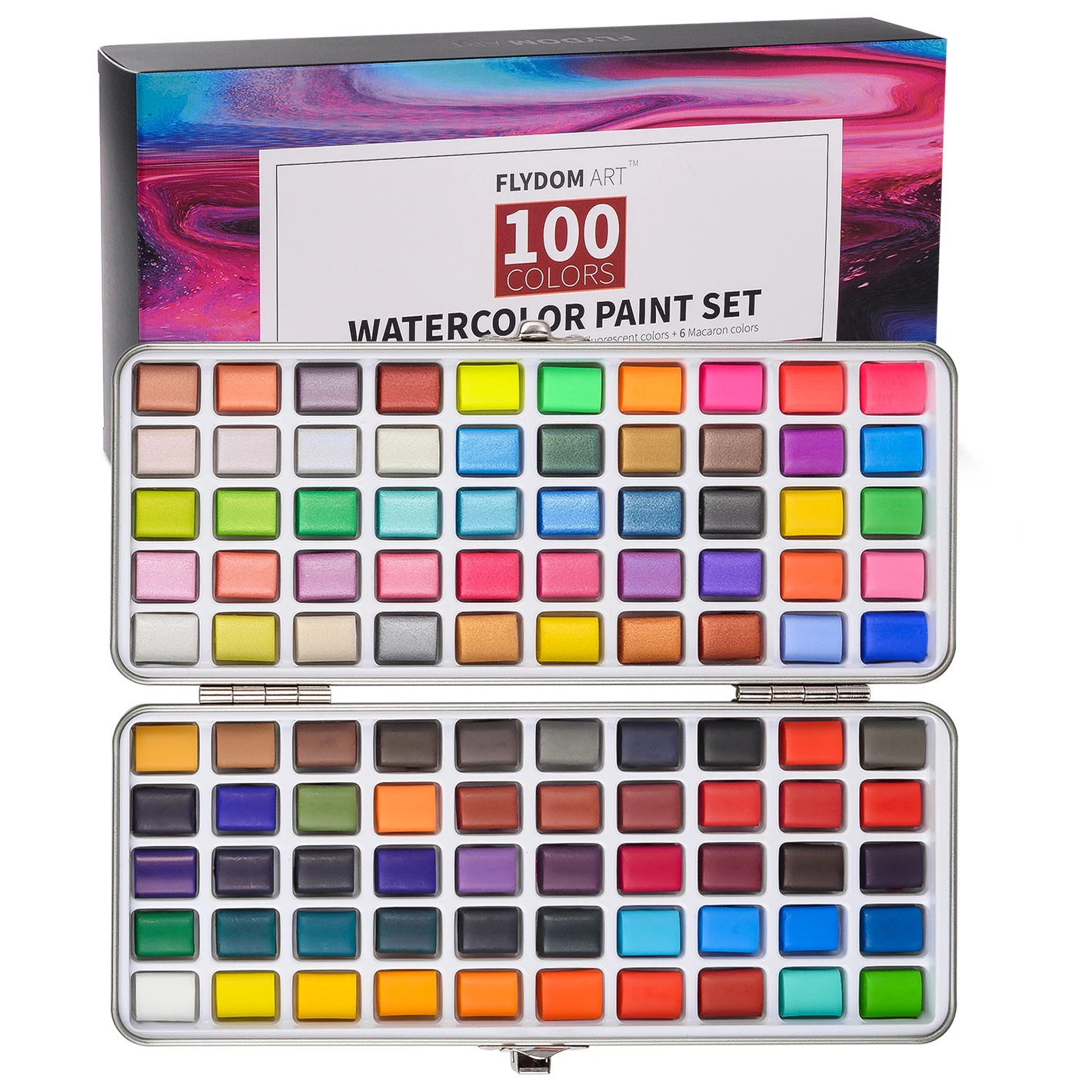 conjunto de pintura aquarela solida com 90 100 cores contem glitter metalico e fluorescente