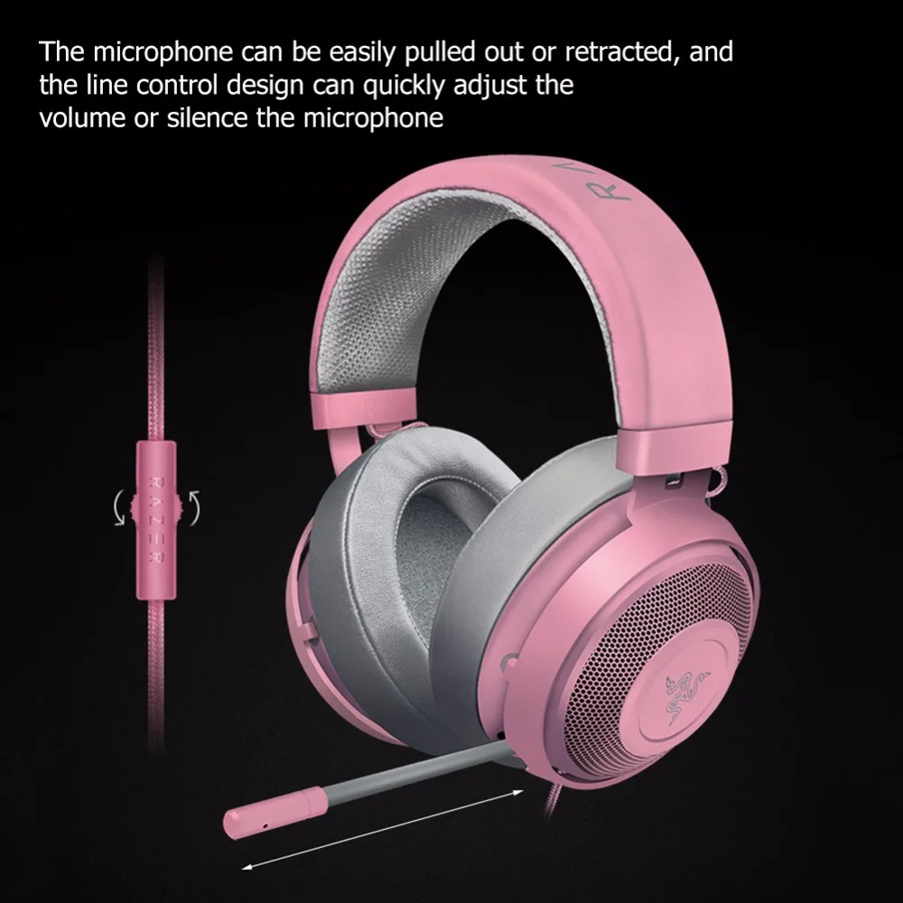 Универсальные наушники razer Kraken V2 3 цветов 3,5 мм, проводные наушники с шумоподавлением, игровая гарнитура с микрофоном