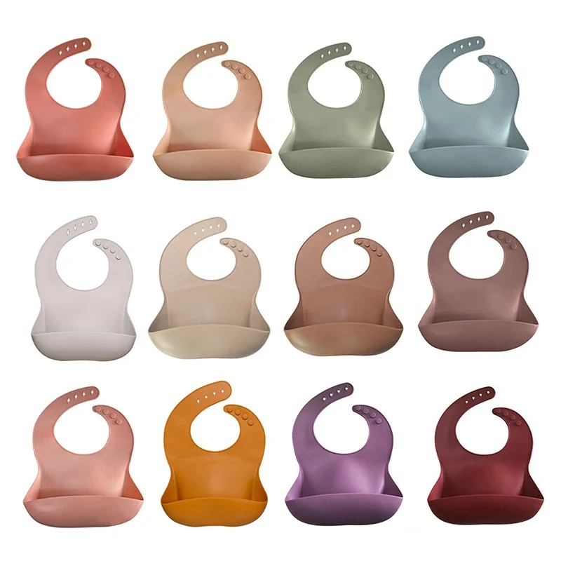

Newborns Solid Silicone Baby Feeding Bibs Cloths Bandana Fashionable Aprons Babador Breastplate Baby Stuff Best Gifts