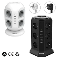 tessan vertical tower power strip sockets with 812 ac outlets 45 usb ports 2m extension cable surge protection 2500w 10a