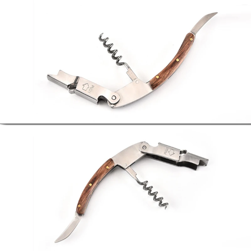 Открывалка для бутылок с вином открывающийся штопор деревянной ручкой Простой