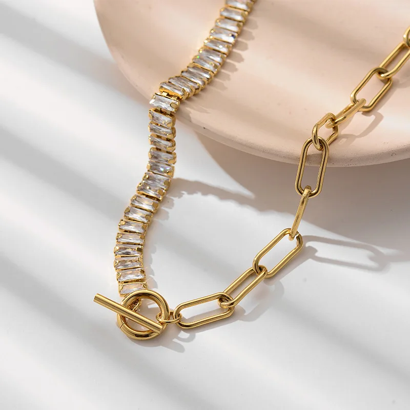 Женское колье с цирконом подвеской в стиле панк|Колье| |