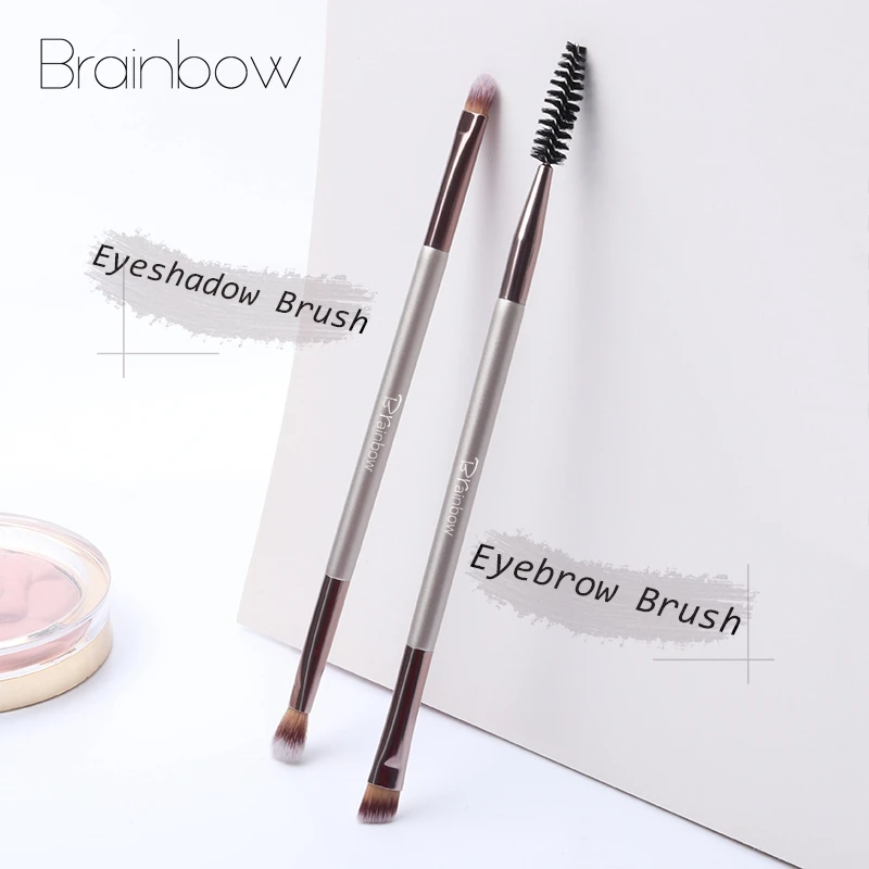 Brainbow кисть для теней бровей + спиральная расческа Профессиональные кисти макияжа