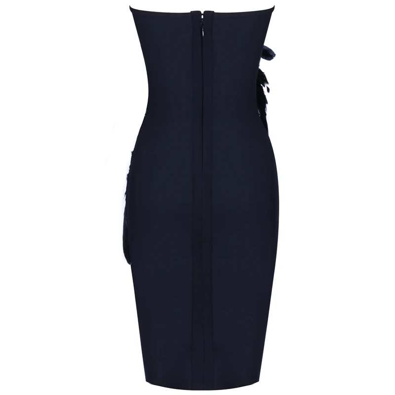 Женское летнее платье с оленем черное облегающее Бандажное без бретелек