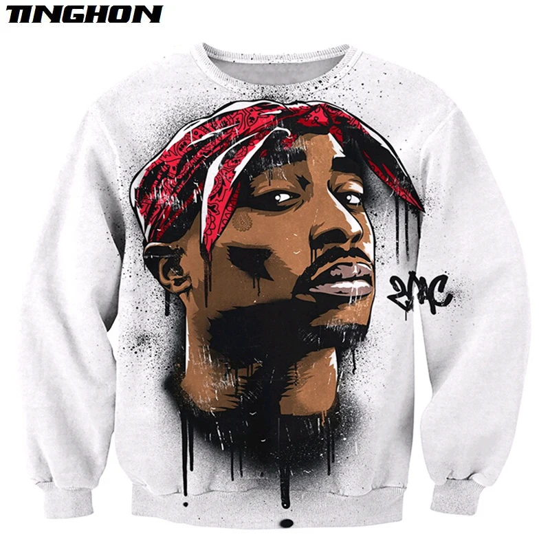 Новинка Свитшот Харадзюку 3D принт 2Pac Тупак Смолс для мужчин женщин верхняя