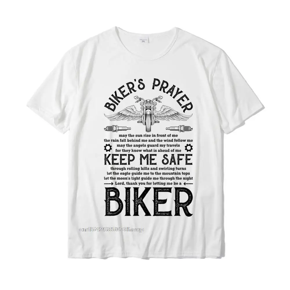 

Bikers Prayer Vintage Motorcycle Biker Biking Motorcycling T-Shirt Tshirts Summer Special Men Tops Tees Summer Cotton