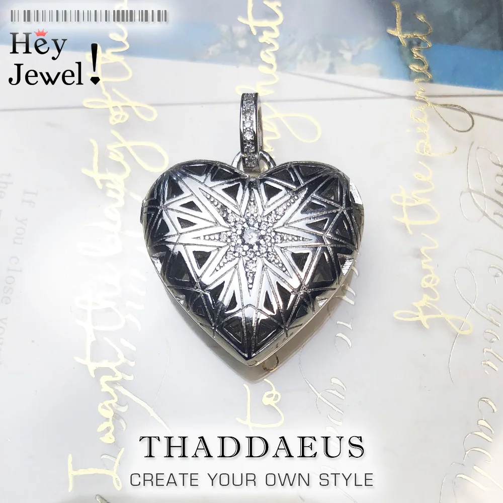 

Pendant Heart Medallion Star,2020 Brand Fashion 925 Sterling Silver Jewelry Europe Bijoux Accessories Locket Gift For Woman