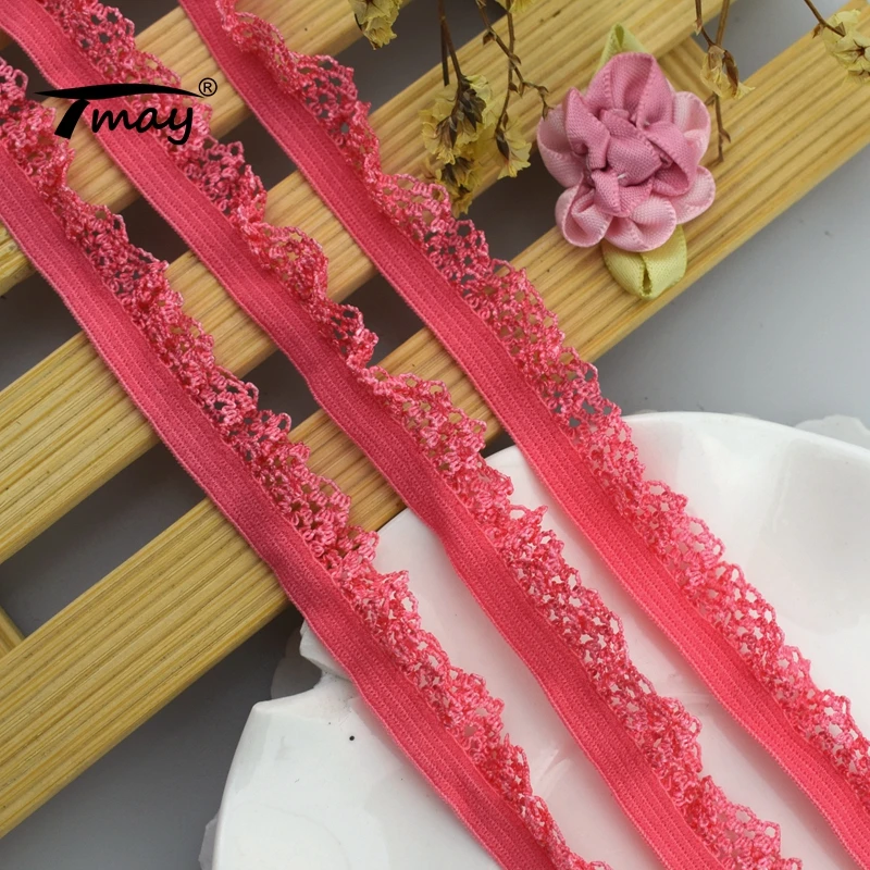 #1698 глубокий розовый цвет Вьетнамки с эластичным ремешком кружевная лента 8