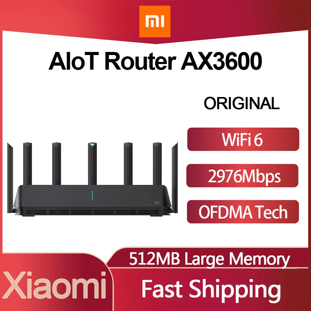 Оригинальный Xiaomi AIoT маршрутизатор AX3600 5G 512RAM Wi Fi 6 2 4 г 5 0 ГБ двухполосный 2976Mbs Gigabit