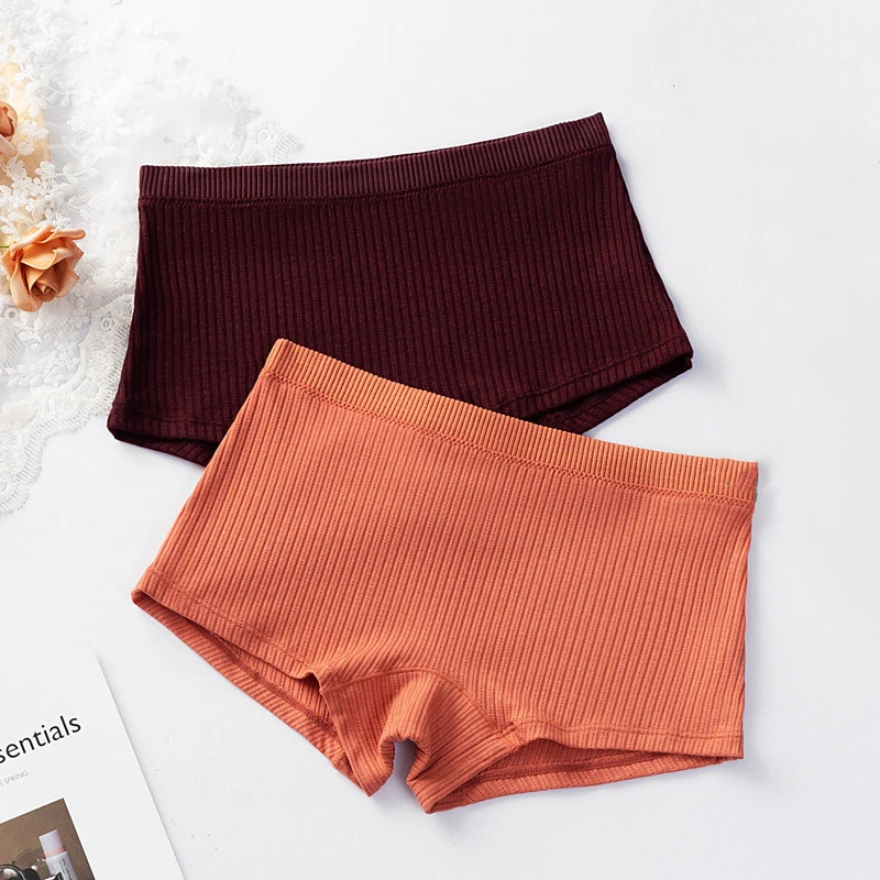 

3PCS Elastic Breathable Girls Boxer Shorts Antibacterial Cotton Crotch Seamless Quick-Drying Comfortable Simple Women Underwear