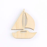 small sailboat shape mascot laser cut christmas decorations silhouette blank unpainted 25 pieces wooden shape 1303