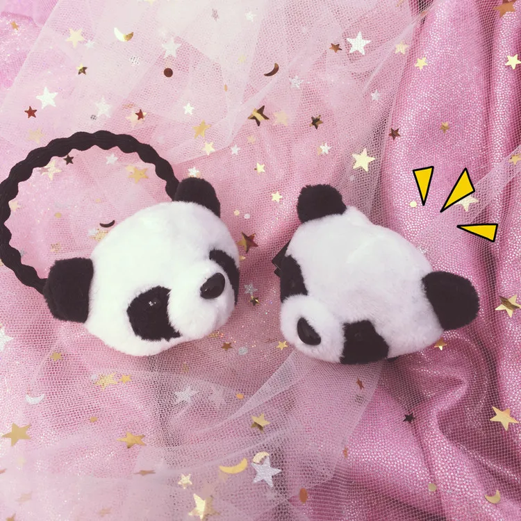 1 шт. новый дизайн Короткие Плюшевые шпильки панды Детские эластичные повязки для