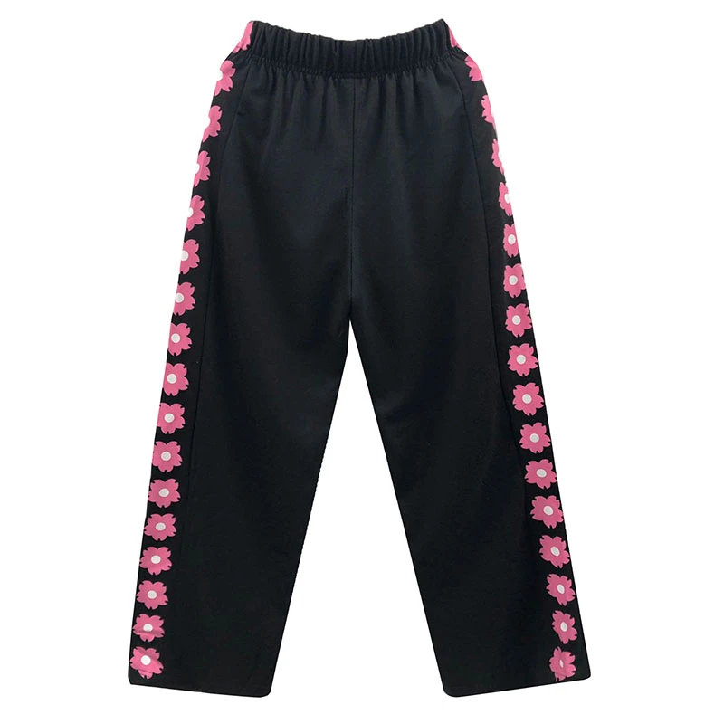

2021 New spring autumn Harajuku streetwear Floral print Loose wide leg pants women Casual elastic waist hip hop jogger pants
