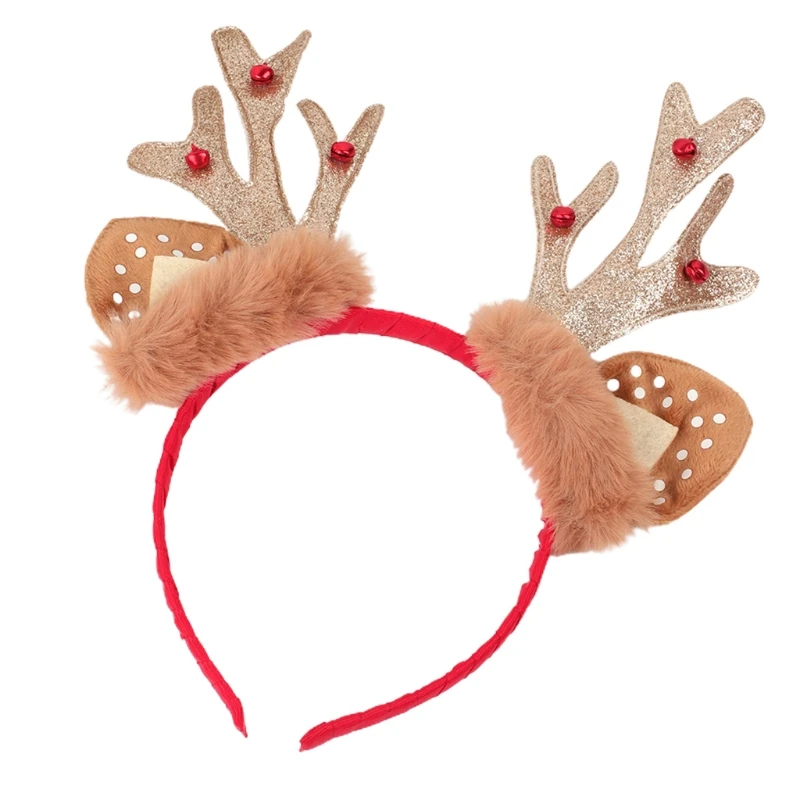 

Animal Deer Horn Headband Plush Antlers Hair Hoop Novelty Party Headdress Fawn Horn Christmas Party Elk Hairband