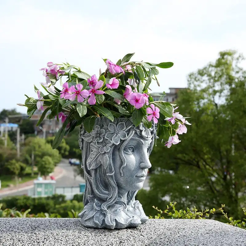 Ваза с изображением головы человека каучуковый цветочный горшок отверстием для