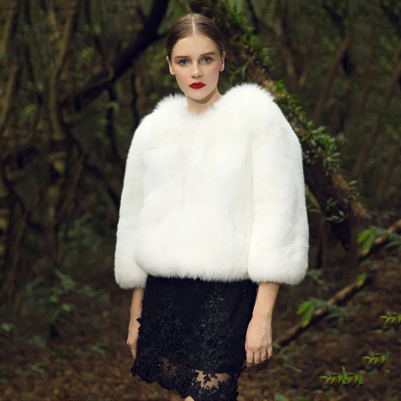 Женское пальто с натуральным мехом лисы TOPFUR роскошная короткая приталенная