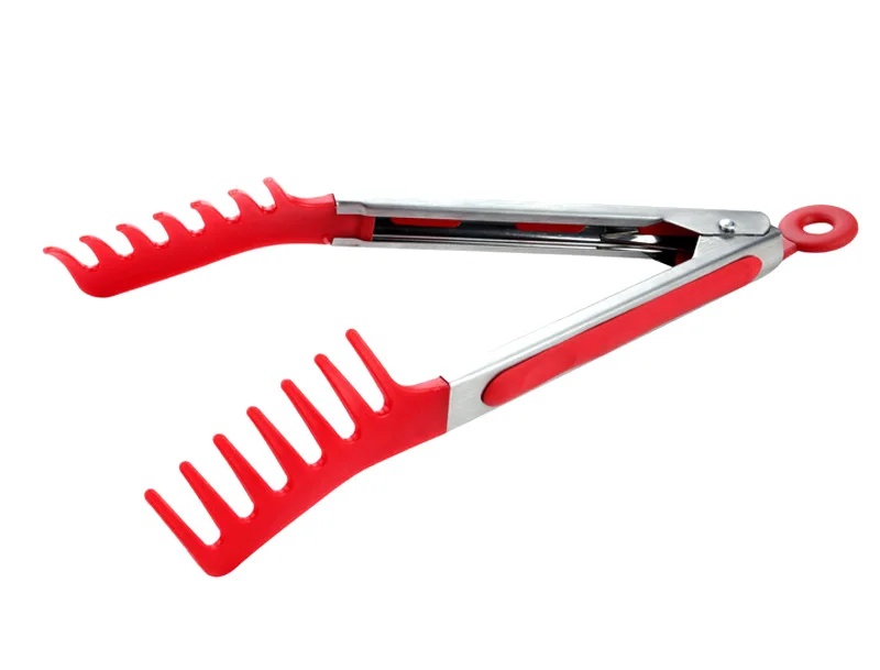 

9 inch Silicone Nylon Noodle Tongs Pasta Spaghetti Tongs Food Clips Stainless Steel Handle Cooking Utensils Kitchen Accessories
