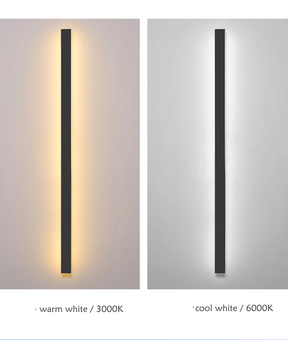 

LED Outdoor Wall Light Long Wall Light Modern Waterproof IP65 villa Porch Garden Wall Lamp Led exterior Wall Black Wall sconces