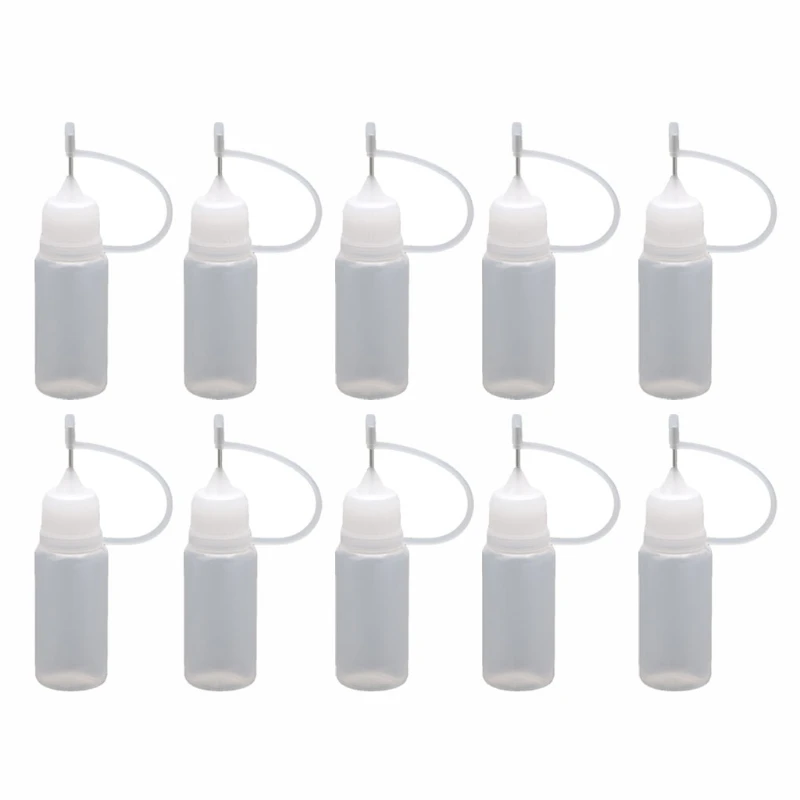 

10Pcs 10ml Epoxy Resin Mold Small Gaps Coloring Bottles With Syringe Needle Handling Resin Colorant Details Craft Tools HX6F