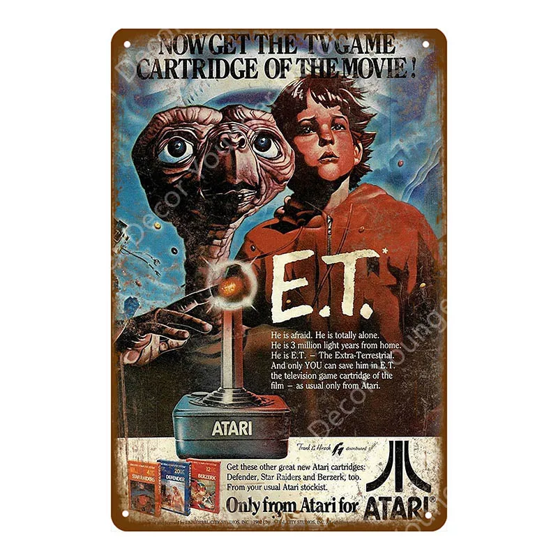 YD6327EI Классическая видео игра ET плакат игровой металлический оловянный знак для детской комнаты игровой центр домашний декор винтажная геймерская доска YI-099 - Цвет: YD6327EI