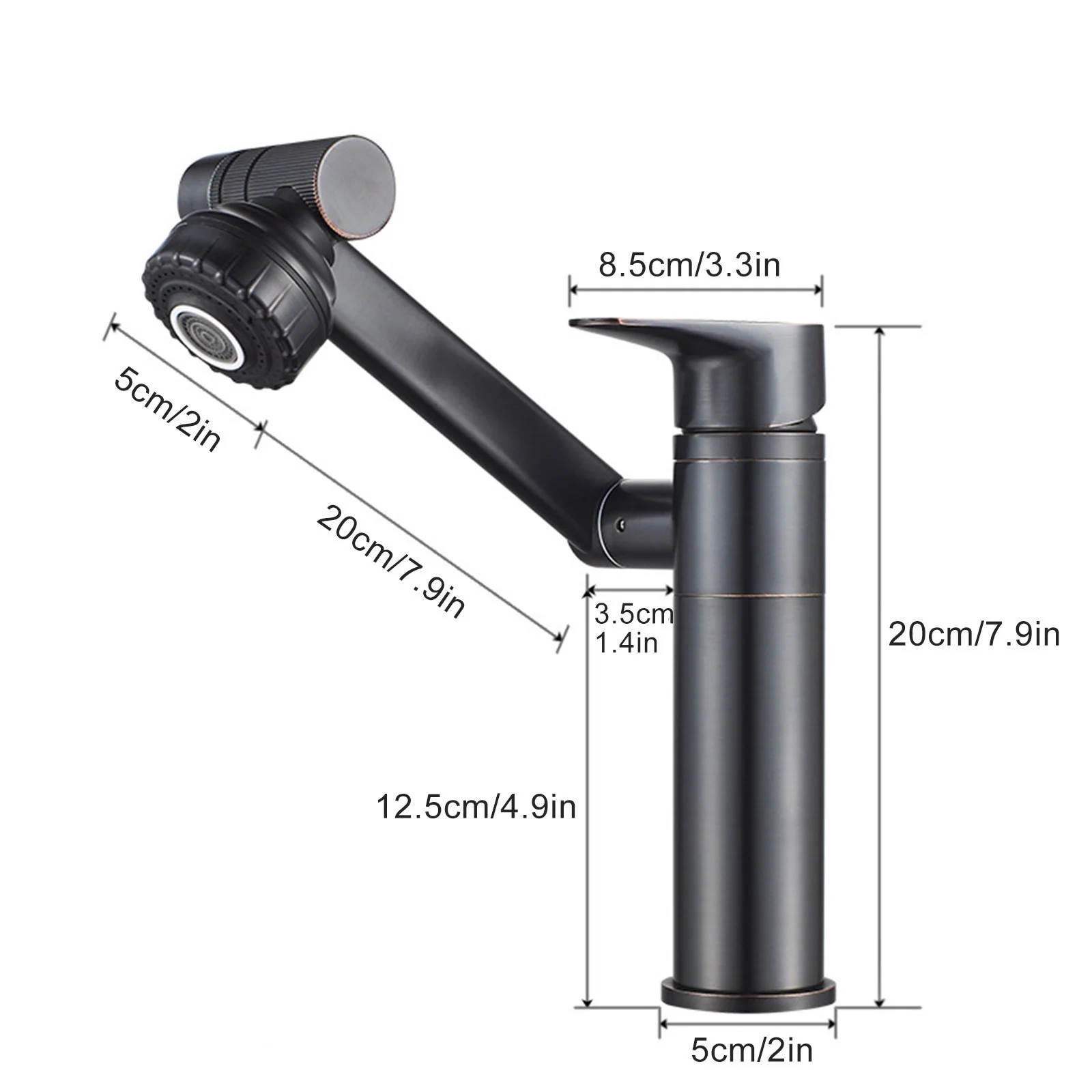 

Modern 360 Degree Rotating Single Hole Faucet Multifunctional Hot and Cold Water Faucet Basin Faucet for Bathroom Sink K888