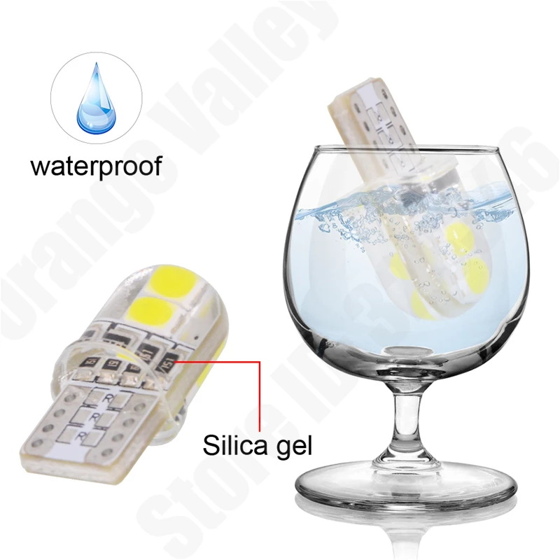 10 шт. автомобильные светодиодсветодиодный лампы W5W T10 194 168 4 SMD 3030 - купить по