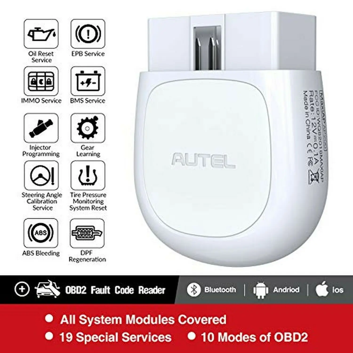 Autel AP200 OBD2 сканер OBD 2 считыватель кодов Полная диагностика системы AutoVIN TPMS IMMO Service PK