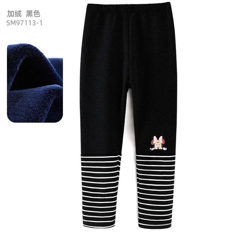 

Original Disney Minnie Children's Pants Girls' Leggings Winter Plus Velvet Warm Pants Casual Pants Winter Pants for Kids