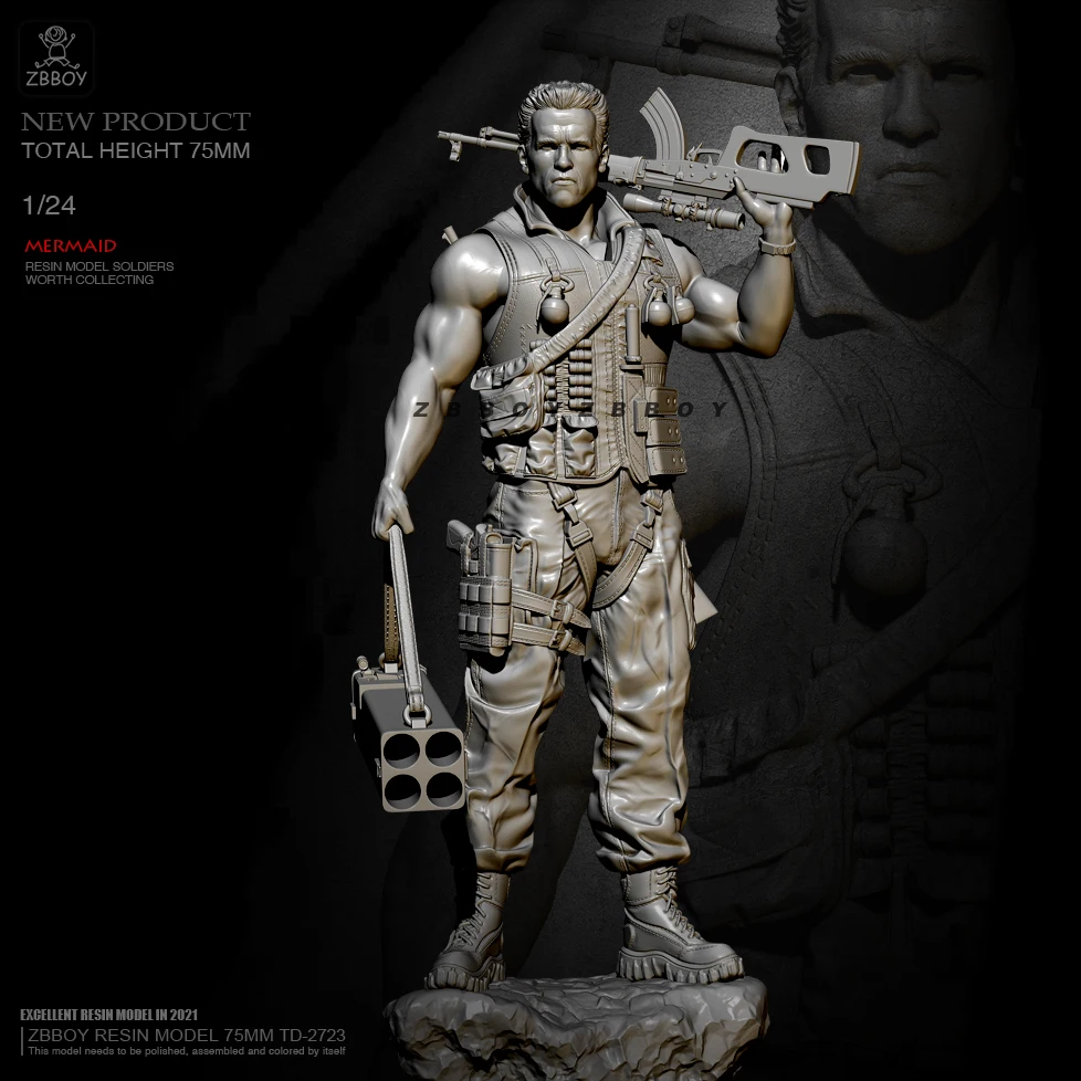 

H75mm 1/24 Resin model kits figure colorless and self-assembled TD-2723