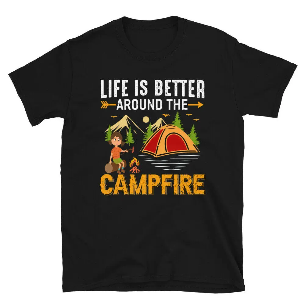 

Life Is Better Camping Vintage Design Camping Novelty T-Shirt Men's T-shirt