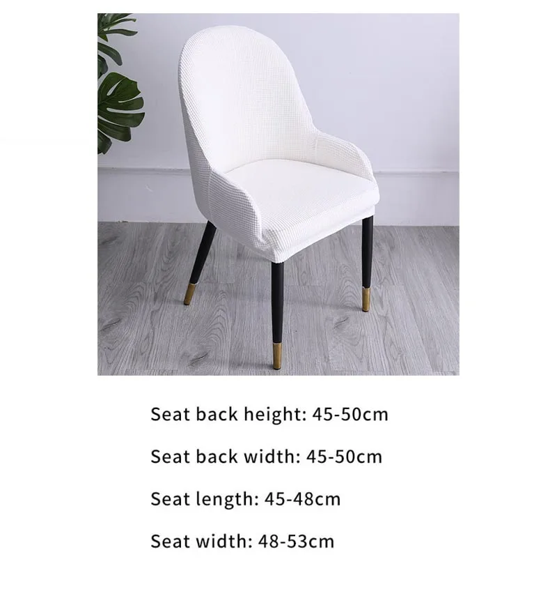 

Solid Color Chair Cover Polar Fleece Fabric Slipcover Curved Universal Size Arm Chair Covers Stretch Washable Seat Protector