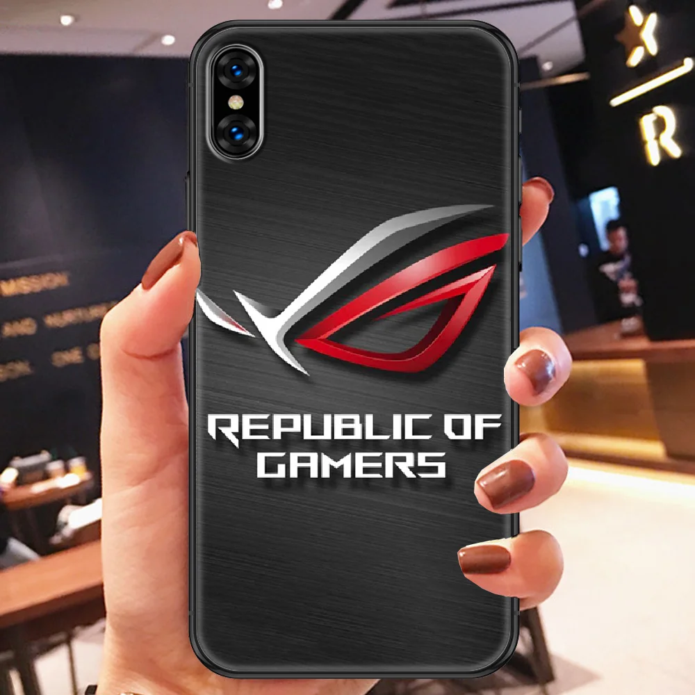 

Republic of Gamers ROG Logo Phone Case Cover Hull For iphone 5 5s se 2 6 6s 7 8 12 mini plus X XS XR 11 PRO MAX black tpu prime