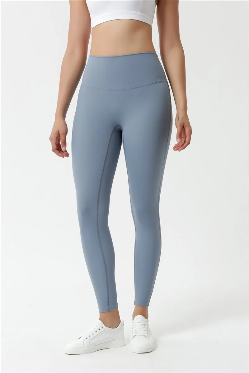 

Double-sided Nude High-waisted Elastic Beauty Hip Sports Tight Hip Fitness Yoga Pants Trousers Jogging Running Sportswear Girl