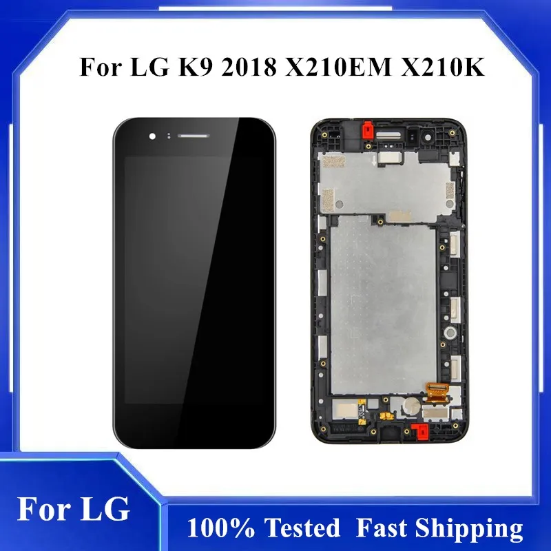 

100% Tested 5.0" NEW LCD Display For LG K9 2018 Lcd X2 2018 X210K X210HM Display Touch Screen Digitizer Assembly With Frame