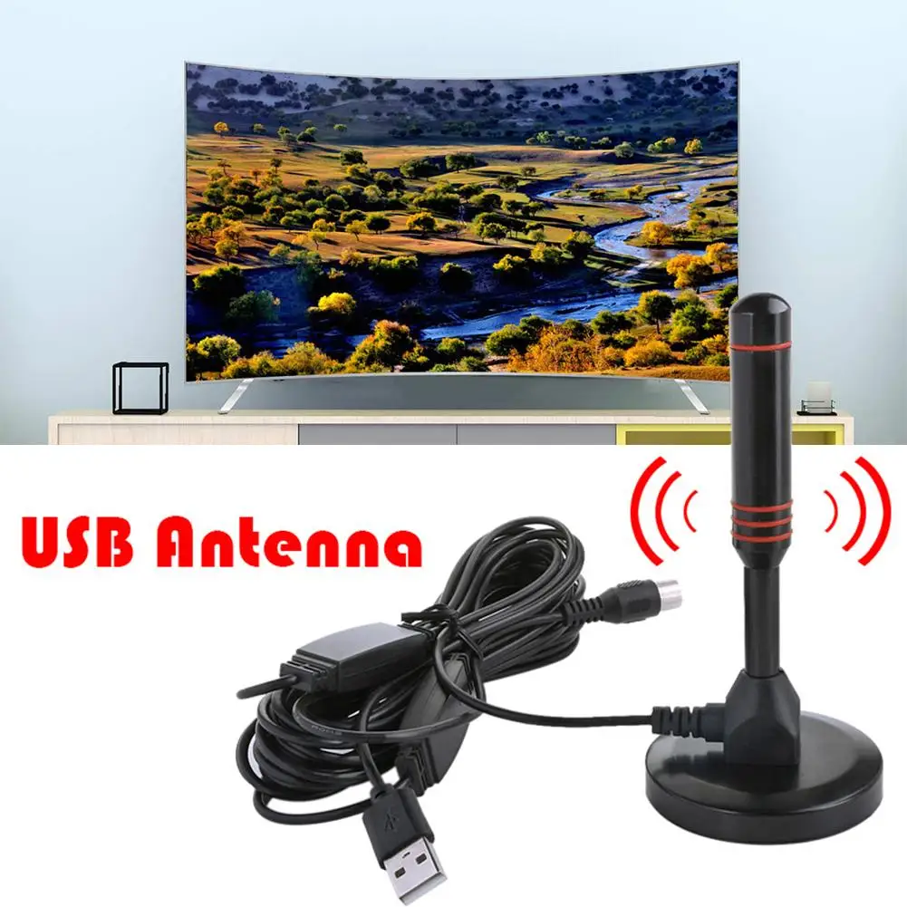 65 миль 25 дБ усиление внутренняя цифровая ТВ USB Антенна HD усилитель сигнала