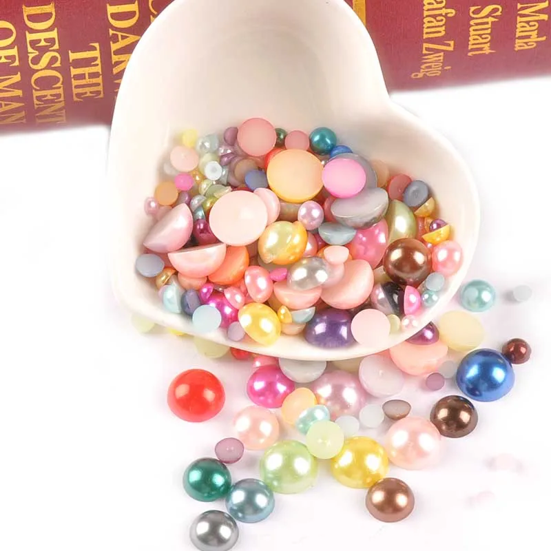 Полукруглые жемчужные бусины кабошоны с плоской задней поверхностью для