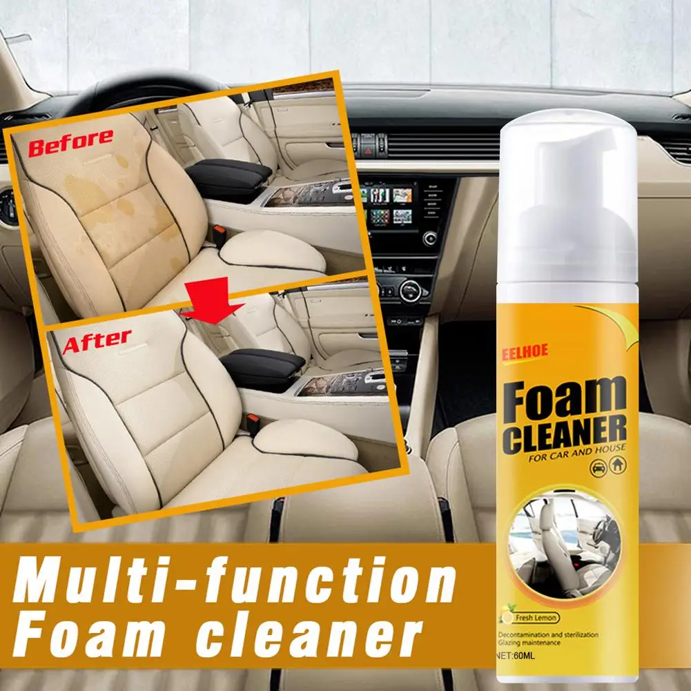 

120ml Powerful Car Interior Home Foam Cleaner Spray Car Foam Cleaner Anti-aging Cleaning Auto Roof Leather Seat Cleaner Agent
