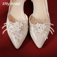 efily flower shoe clips accessories for heels crystal wedding shoe buckle charms bridal party prom women brooch bridesmaid gift