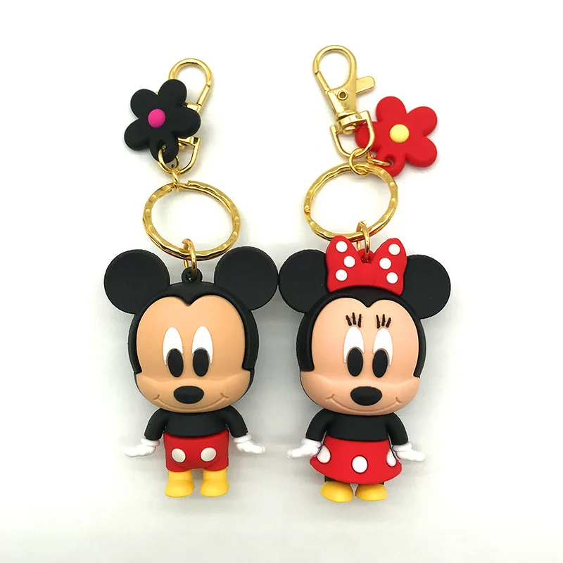 LT1140 милый 3D силикагелевый Пух медведь Микки стежок брелок для автомобиля сумки