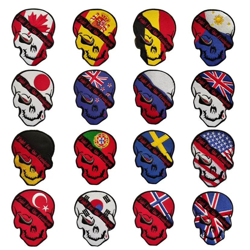 Нашивки на липучке с черепом наклейка-бампер Португалия Германия Испания борьба
