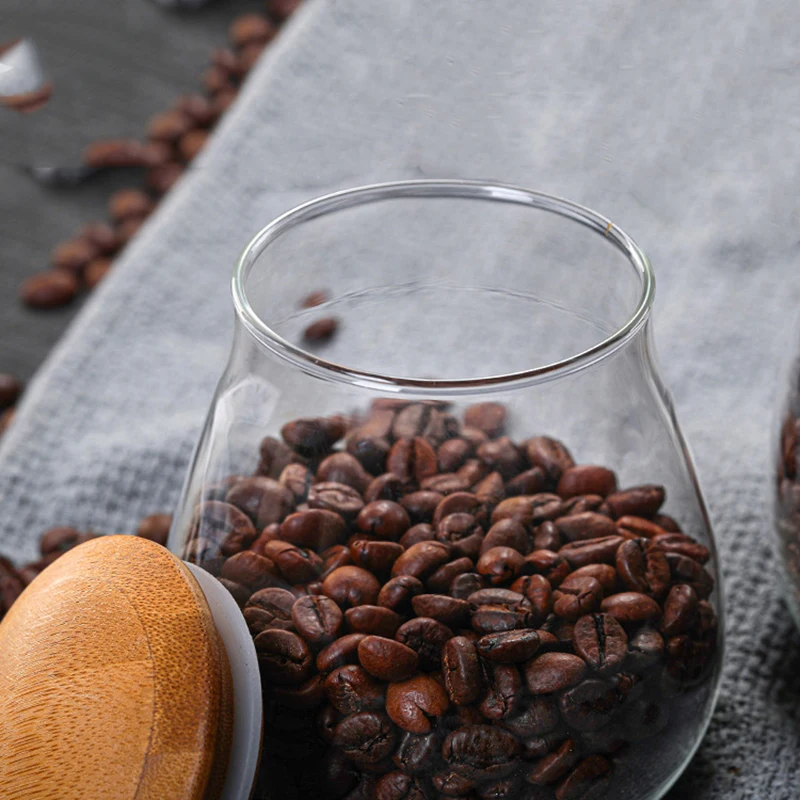

400-800ml Multifunctional Storage Tank Coffee Beans Food Teas Storage Bottles & Jars with Bamboo Lid