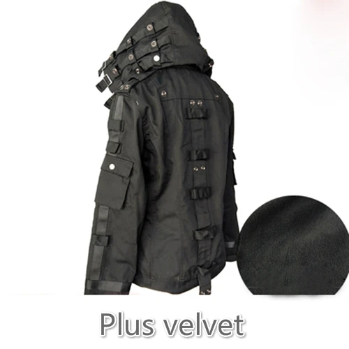 Plus Velvet Black Игра PUBG Playerunknown's Battlegrounds костюмы для косплея для детей и взрослых пальто с капюшоном куртка черный белый Ghillie костюм одежда унисекс - Цвет: Plus Velvet Black