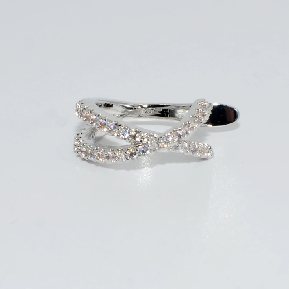 Style6 Silver 1 шт Ушной Хрящ клип Регулируемый Иллюзия искусственный пирсинг для уха серьги кристалл манжета для уха со звездой без отверстия не пирсинг CZ ювелирные изделия для тела - Окраска металла: Style6 Silver
