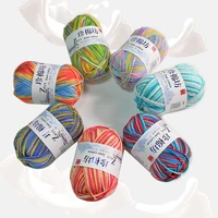 100glot rainbow milk cotton crochet yarn for hand knitting laine thread needlework scarf sweater blended knitted yarns lana