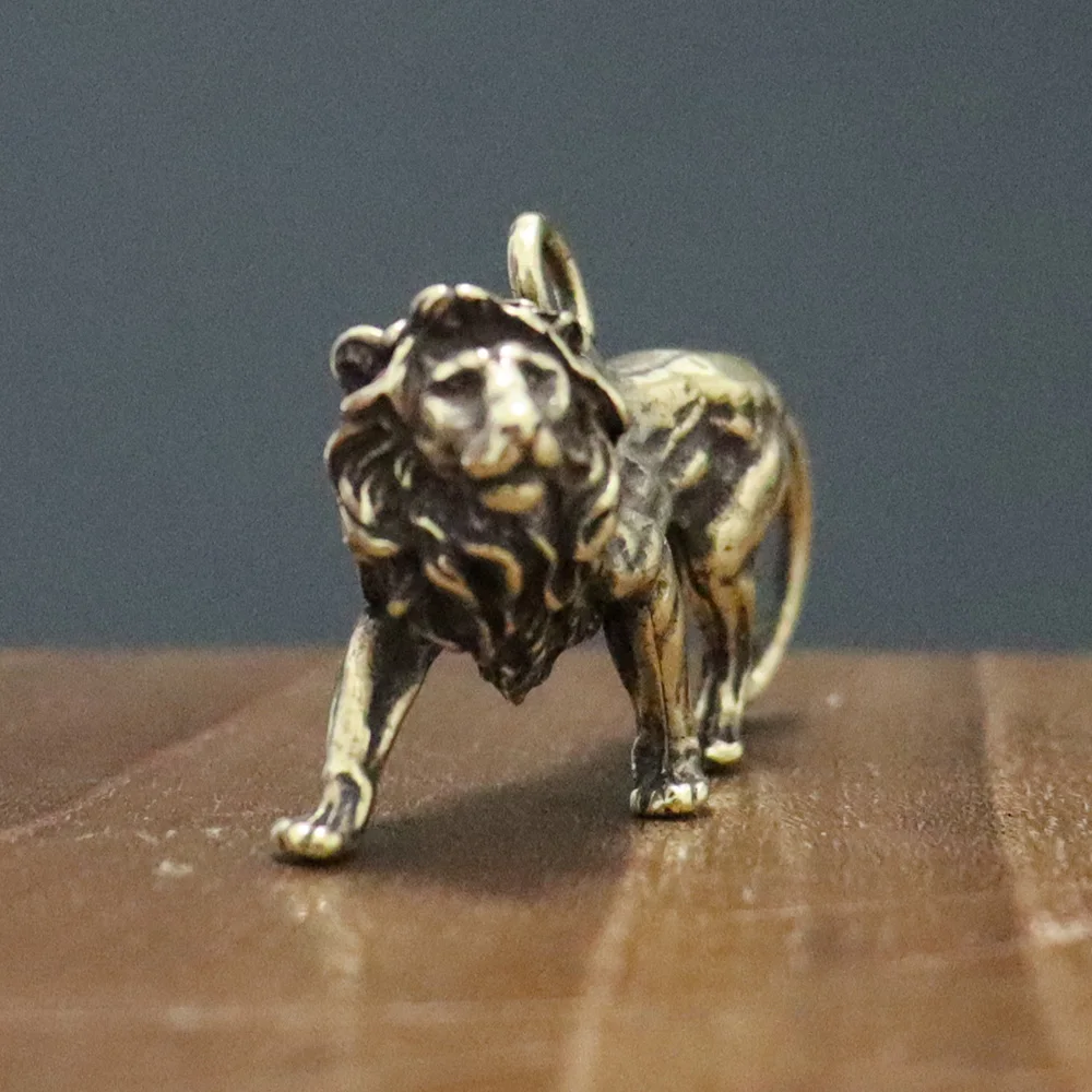 Винтажный латунный брелок с подвеской в виде короля степных Львов медный кошками