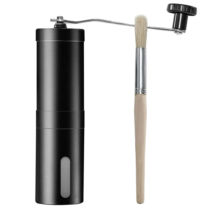 Черная ручная кофемолка из нержавеющей стали 304 мельница для перца с чистящей