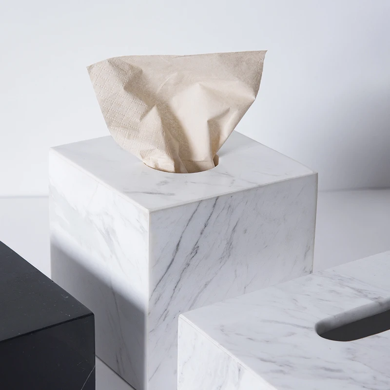 Free shipping Natural Stone Marble Tissue Box Holder with Removable Transparent Bottom | Дом и сад