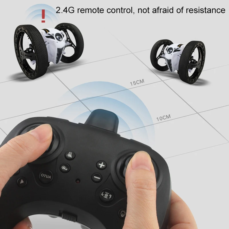 

2020 TAW-C6 RC Bounce Car 2.4GHz Wireless Remote Control LED Lights 360 Degree Rotation Stunt Car for Kids